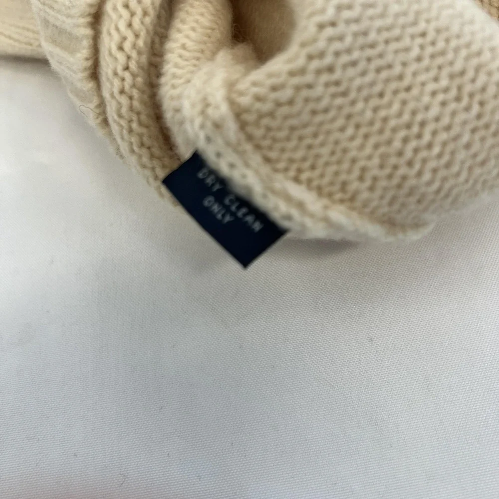 Polo Ralph Lauren Sweater Vest Mens Large Beige Lambswool V Neck Knit‎ Pullover
